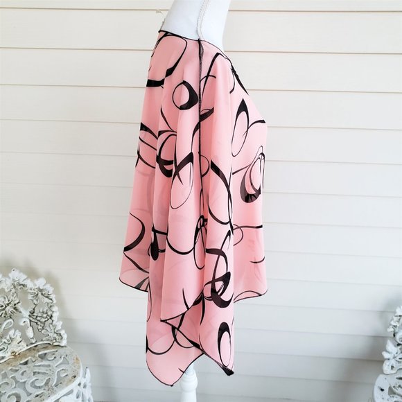 Vintage Y2K Luly K unusual Rectangle shaped Pink/ Black open sleeved shirt - Picture 4 of 6